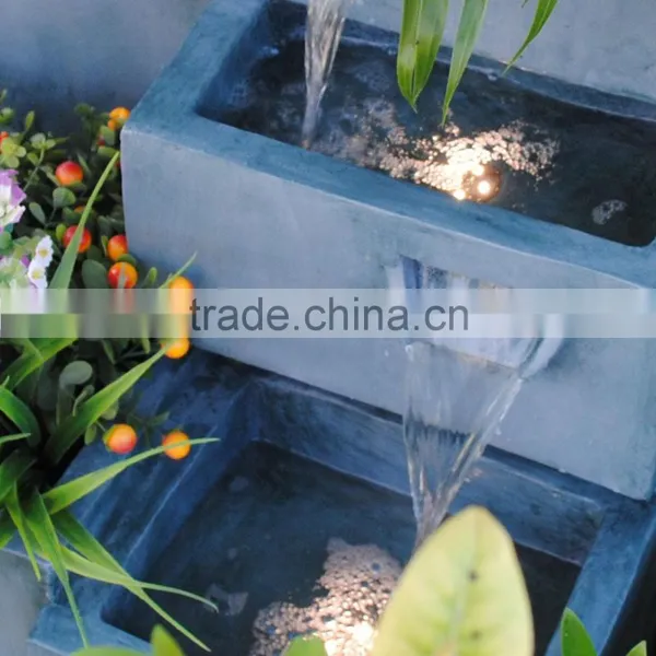 Green Unique Fiberglass Led Outdoor Square Balcony Garden Water Feature photo-5