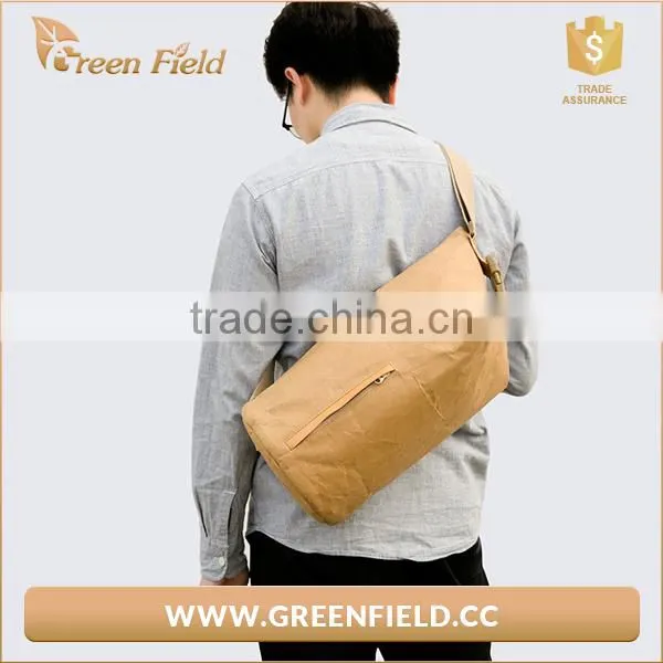 Fashion Washable Karft Paper Bag Single Cross Body Shoulder Bag For Men photo-2