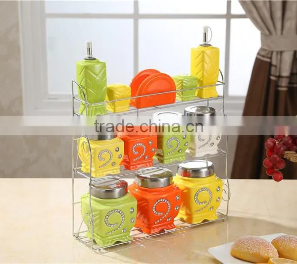 Colorful Kitchen Ceramic Canister Set photo-2