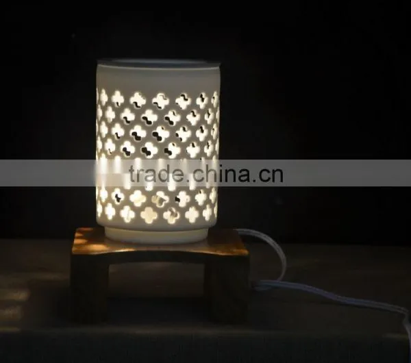 Ceramic Cylinder Electric Oil Burner Lamp With Aromatherapy Function photo-3
