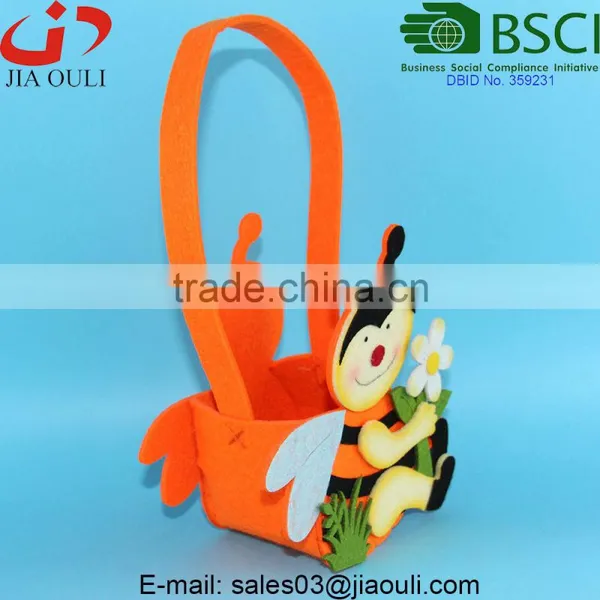 BSCI Audit Factory Home Decor Beautiful Non-woven Fabric Bee Shape Basket, Cheap Decorative Baskets photo-3