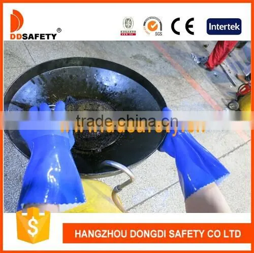 DDSAFETY Top Quality Professional Blue Pvc Construction Safety Working Gloves photo-3