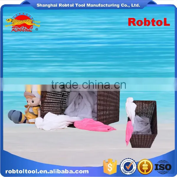 Clothing Laundry Basket Woven Washing Cloths Storage Hamper Rattan Plastic Polyethylene Bin Tidy photo-5
