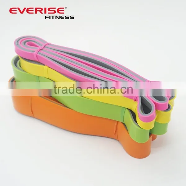 Hot Sale the Newest Developed Two Color Two Layer Latex Resistance Band Set Exercise Bands photo-2