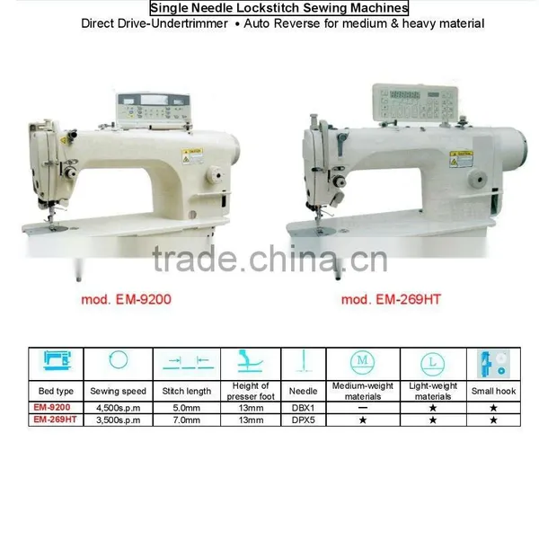 Single Needle Lockstitch Sewing Machines