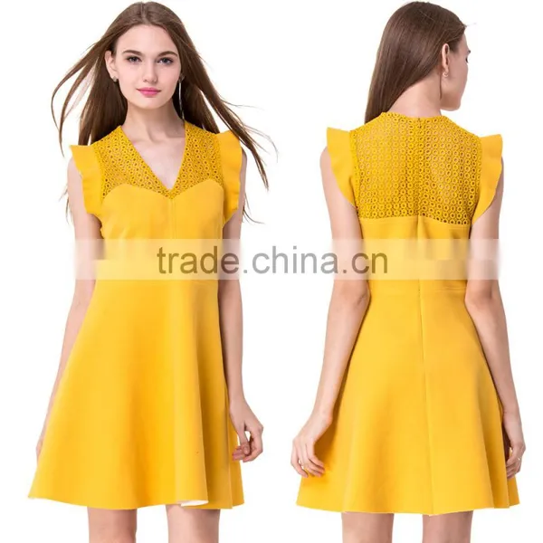 Free Sample 2017 Latest Sleeveless Summer Dress Plain Designs Photos photo-4
