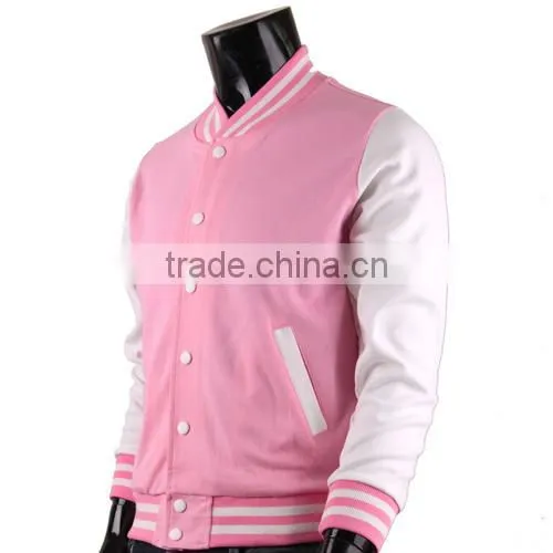 Cheap Custom Pink Varsity Jackets, Wholesale Satin Baseball Jackets, Hooded Jackets Made in China photo-4