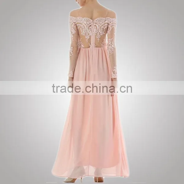 Latest Design Fashionable Preppy Style Evening Dress Long Sleeve Women For Youth photo-4