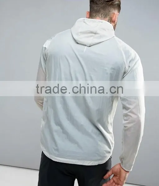 2017 Xinlan High Quality New Design Durable Polyester Nylon White Reflective Strips Waterproof Running Men Jacket photo-2