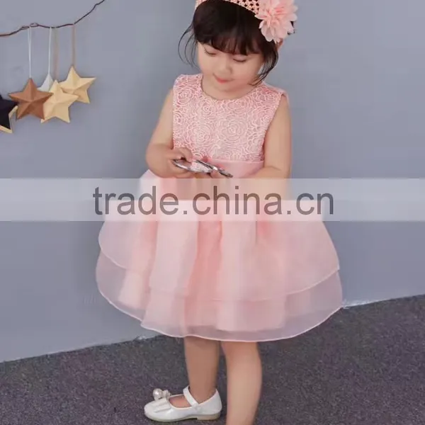 Hot Summer Kids Girls Tutu Dress Baby Girl Bowknot Pink Princess Dress Hollow Birthday Party Dresses First Communion Dress 1-5 Y photo-5