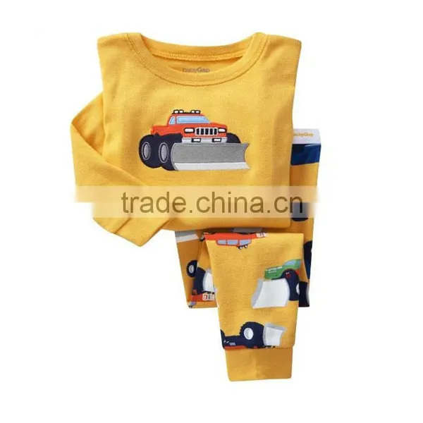 S32657W Boutique Childrens Clothes Sets Boys Pajamas Long Sleeve Children Sleepwear 100% Cotton Kids Pyjamas photo-2