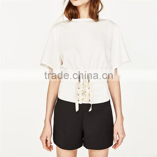Summer Hot Sale Simple Design High Waisted Shorts With Side Pockets photo-5