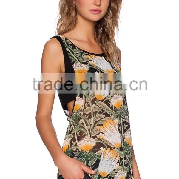 Contrast Crop Top Lining Tank Tops With Built in Bra photo-2