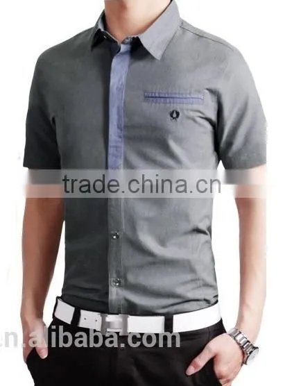 Latest Fashion Short Sleeve Slim Fit Cotton Oxford Shirt photo-2