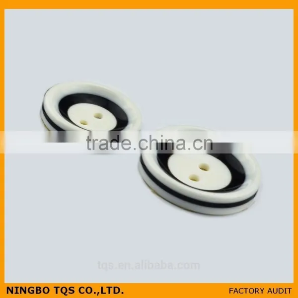 Classic White Black Line 2 Holes Resinic Buttons for Coat photo-2