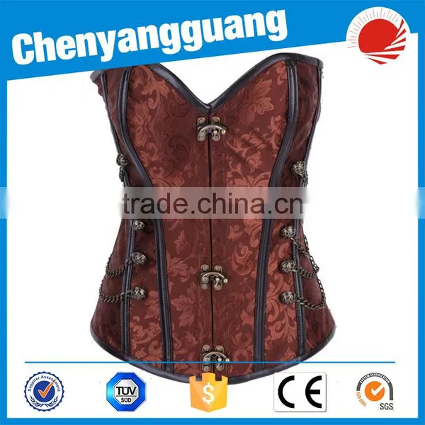CYG-Cosplay Black Satin Red Ruffle Corset Lingerie Bustier photo-3