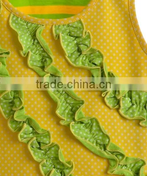Pictures of Girls Cotton Tops Ruffle Boutique Clothing Girls Ruffle Top 2017 photo-3
