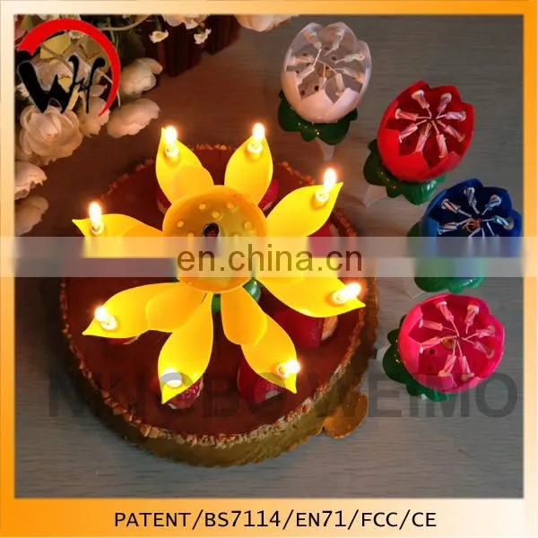 Two Layer Magic Funny Singing Flowering Musical Birthday Candle photo-3