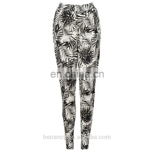 High Quality Custom Made Jogging Pants Retro Leaves Print Legging photo-6