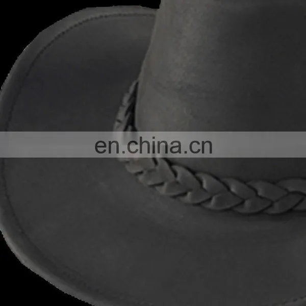 Top Quality Genuine Cow Leather Hat Black Color 2018 photo-5
