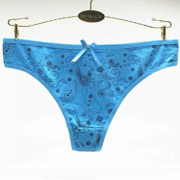 Yun Meng Ni Sexy Underwear Fancy Custom Pattern Print Girls T-back Cheap Cotton Factory Panty For Lady photo-2