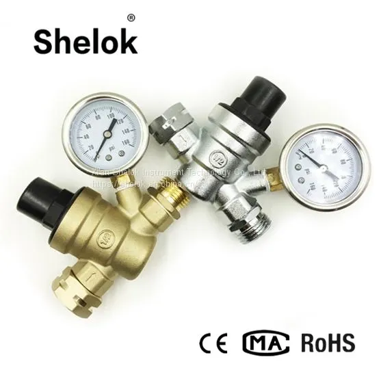 2018 Hot Sell Adjustable Brass Water Pressure Regulator With Gauges photo-3
