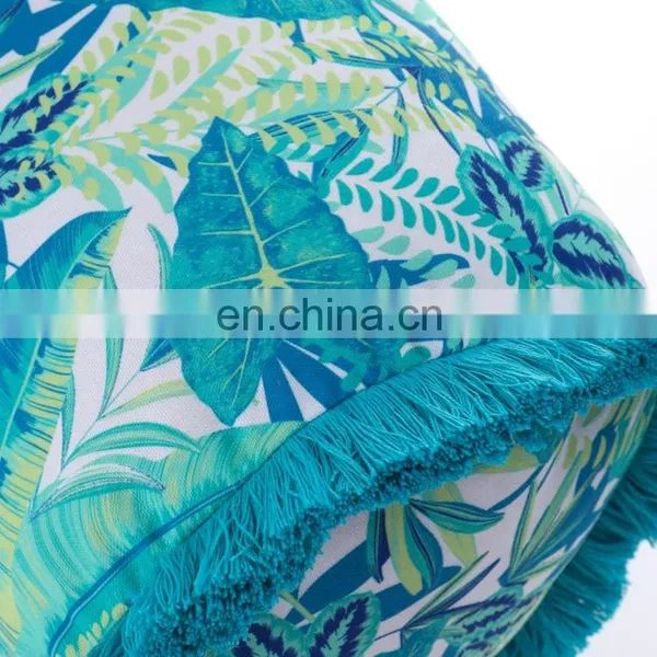 Tropical Jungle Printed Soft Polyester Canvas Spun Outdoor Cushion Boudoir Pillow With Fringe for Home Sofa Couch photo-5