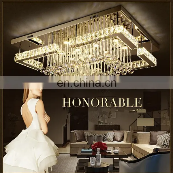 Square Crystal LED Ceiling Light Crystal Light Chandelier photo-4
