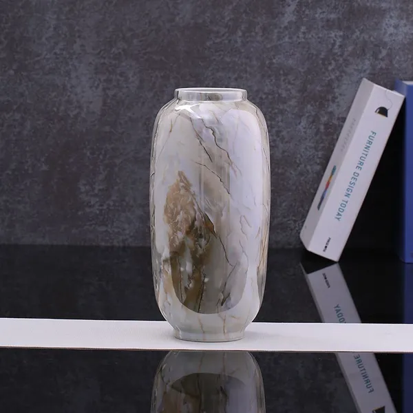 Gold Marble Chinese Retro Luxurious Large Ceramic Flower Vase For Hallway Table Art photo-3