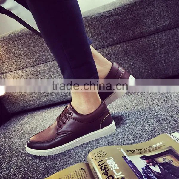 C22651B Men Plain Color Fashion Shoes PU Leather Casual Shoes photo-4
