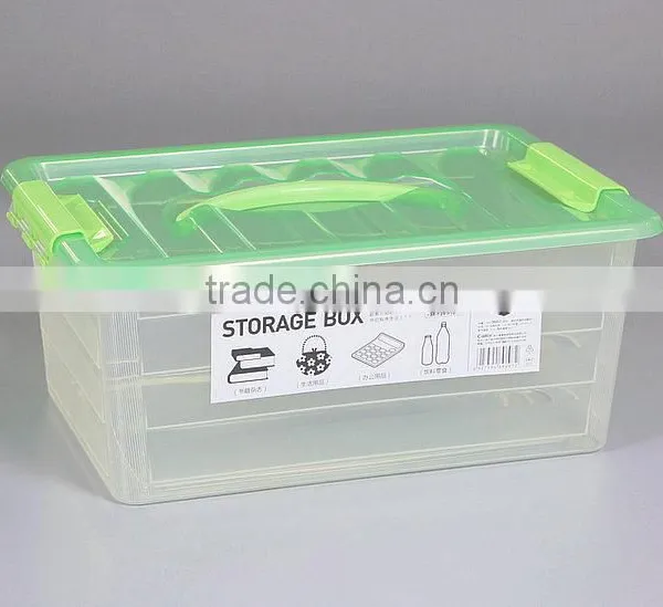Large Thick Transparent Plastic Storage Box With Handle photo-3