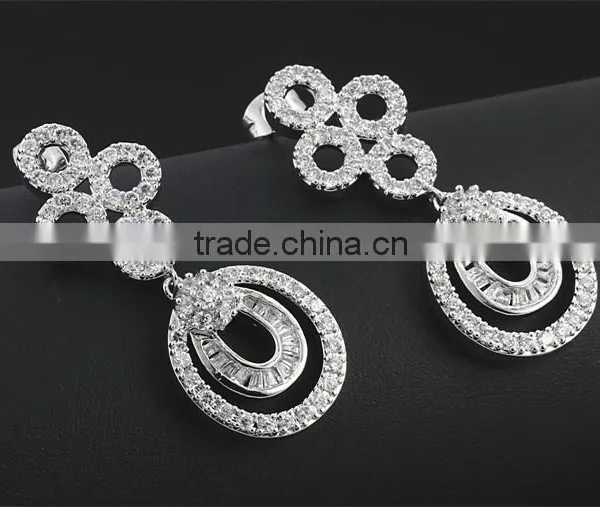 Round Top AAA Quality Cubic Zirconia Dubai White Gold Luxury Bridal Jewelry Set photo-5