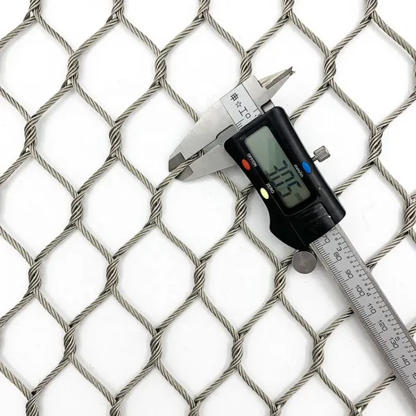High Altitude Anti Fall Woven Stainless Steel Wire Rope Net SS 304 316 316L Plain Weave Invisible Protective Net photo-2