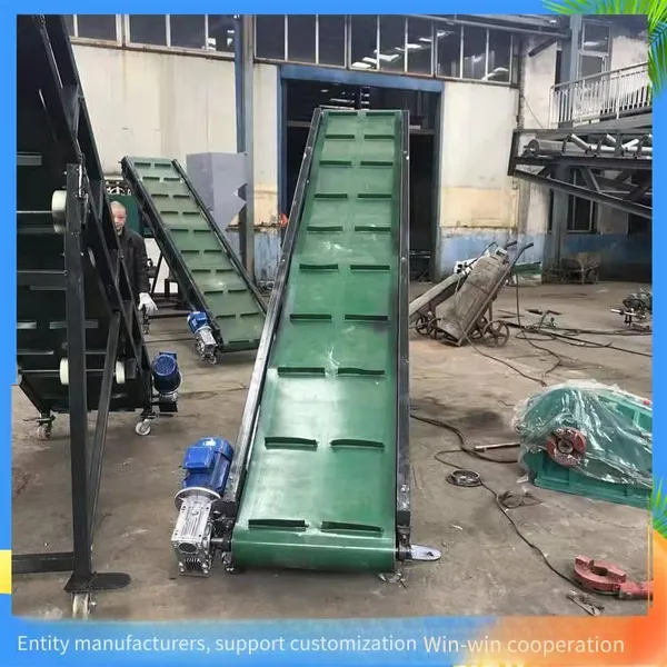 Non-lifting Belt Conveyor, Large-inclination Loading Conveyor, 10-meter-long Automatic Lifting Ribbed Conveyor photo-4