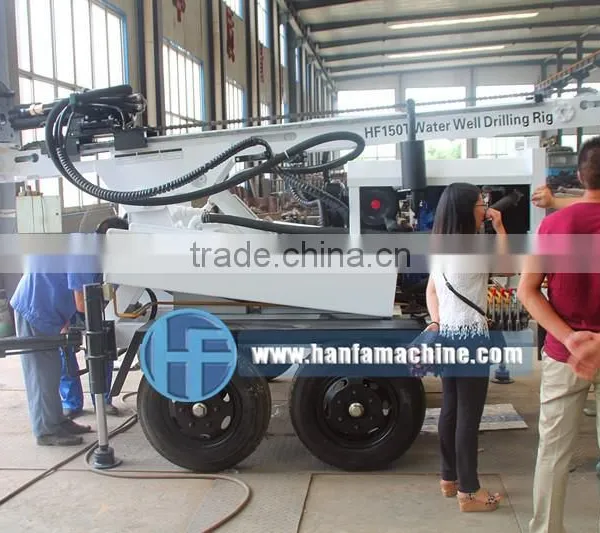 Welcomed in South America ! High Efficiency HF120W Trailer Hydraulic Water Well Drill Equipment Most Popular photo-3