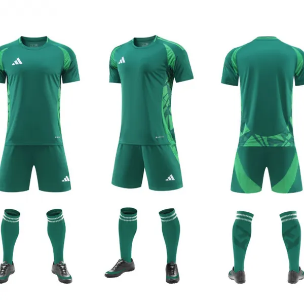 Children's Short-sleeve Soccer Uniform Set With Customizable Name and Number, Breathable Quick-dry Sports Jersey, Adult Training Clothes ... photo-3