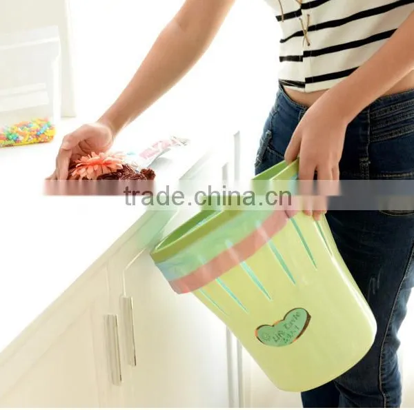 Candy Color Plastic Trash Can photo-3