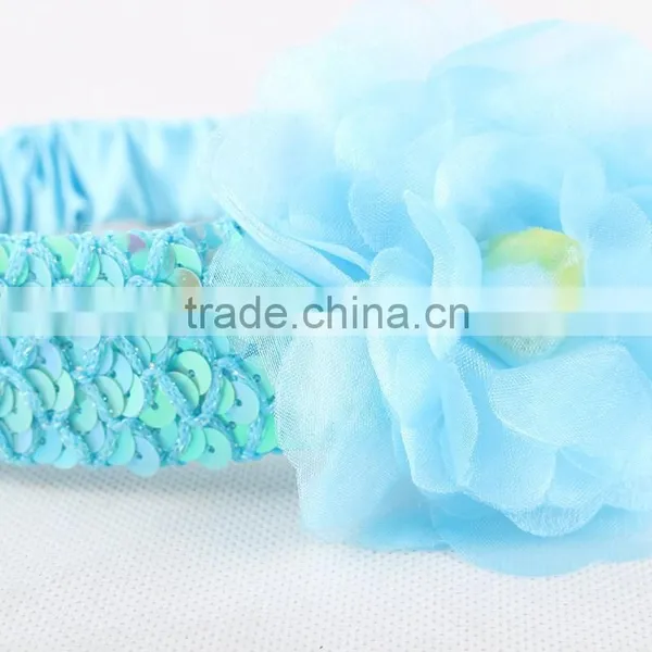 INS Baby Girl Sequins Headband Kids Flower Hairband For Lovely Girls photo-3