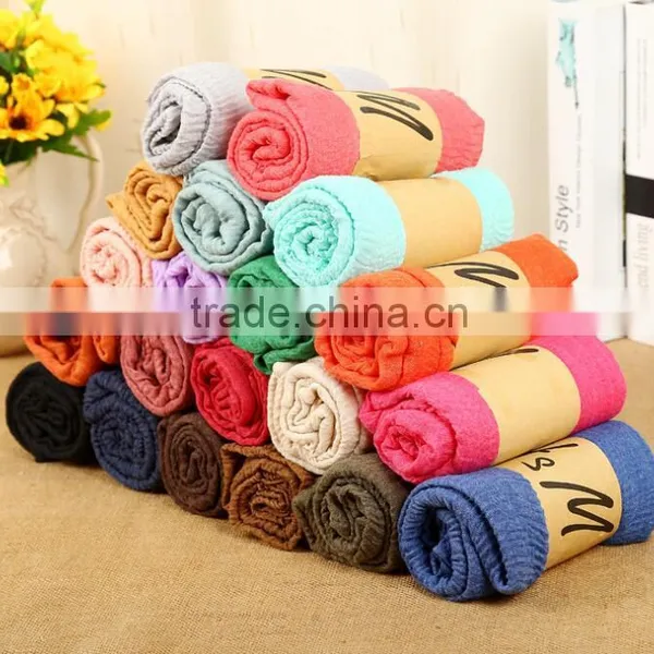 Wholesale Autumn Winter Fashion Woman Cotton Viscose Hijab Plain Scarf Quality Choice