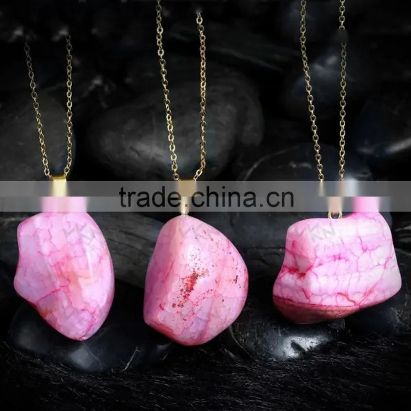 Charm Pink Cyrstal Diffuser Necklace Wholesale photo-5