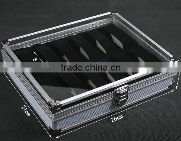 C67 ANPHY 12 Unit Watch Display Case Aluminium Watch Box Flannelette Quality Choice photo-2