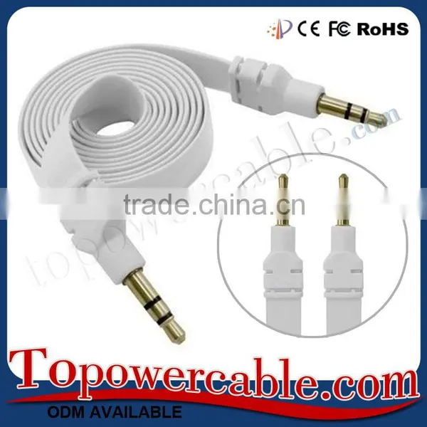 Wholesale Flat Noodle Design 3.5Mm Stereo Auxillary Audio Cable Extension photo-2