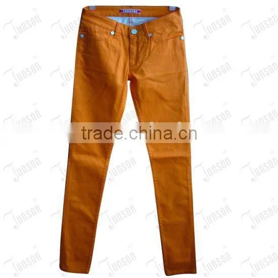 Lady's Denim Jeans - Orange Jeans