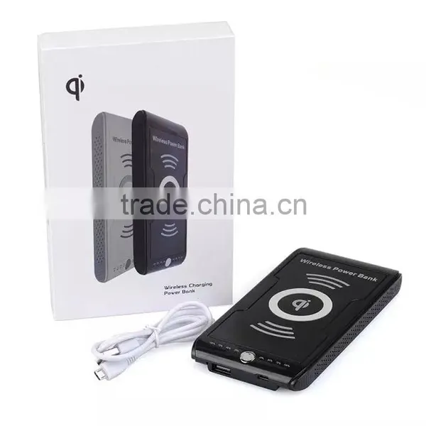 NEW 2016 Factory Price USB Battery 8000mah Power Bank Universal Wireless Charger qi Standard