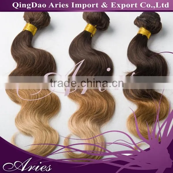 Grade 7A Peruvian Virgin Hair Body Wave Three 3 Tone Ombre Hair Extensions Unprocessed Peruvian Body Wave Virgin Hair photo-2
