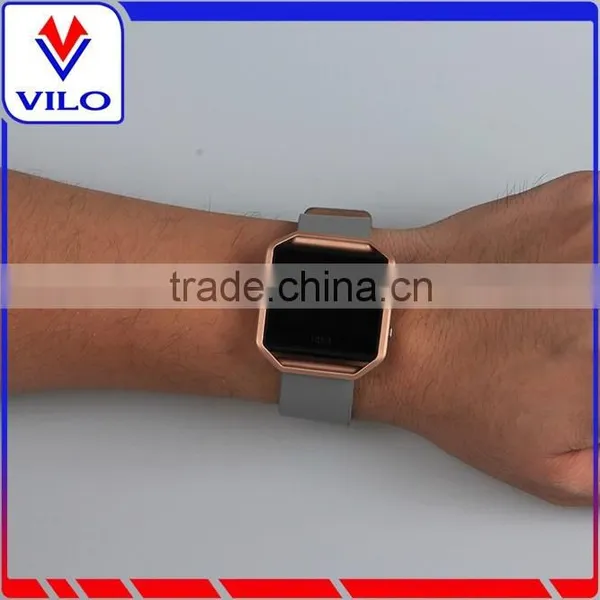 23MM Leather Luxury Watch Band Wrist Strap Bracelet + Metal Frame For Fitbit Blaze photo-5