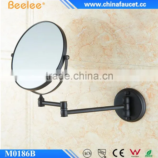 New 6'' Extendable ORB Mirror Round Wall Mounted Black Cosmetic Mirror photo-3