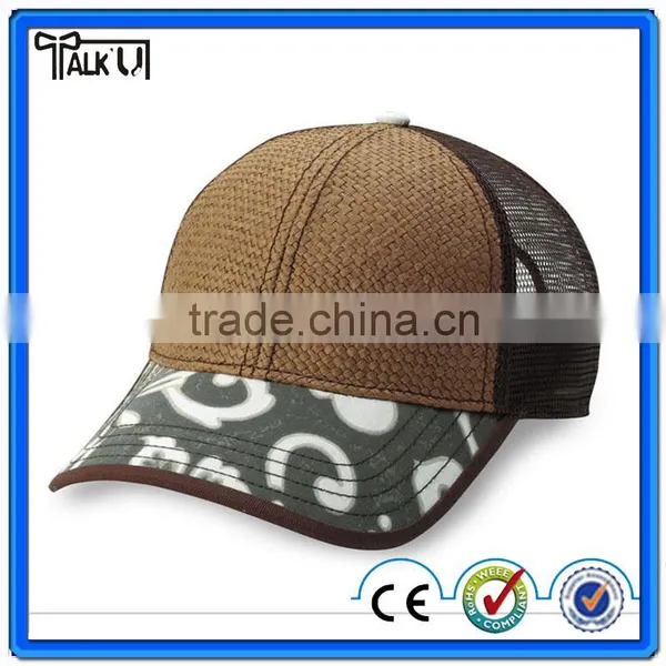 Casual Style Custom Straw Pattern Baseball Cap Snapback Hat photo-5