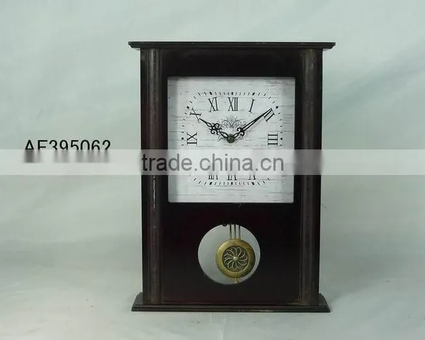 wood antique pendulum table clock