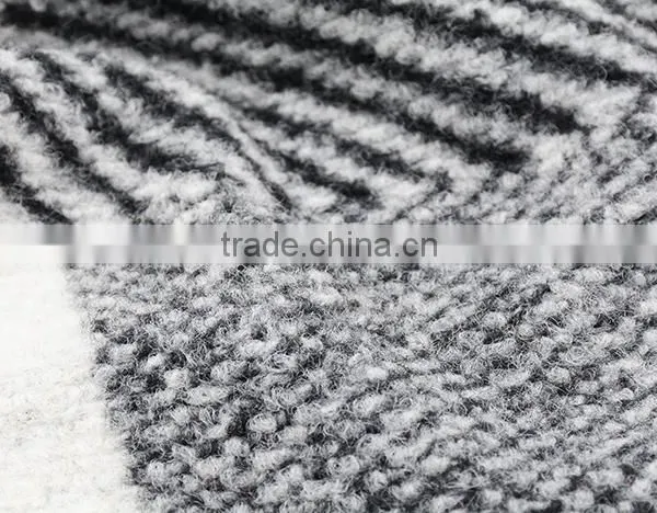 2016 Black and White New Jacquard Design Wool Blend Fabric for Woman's Overcoat Quality Choice photo-5